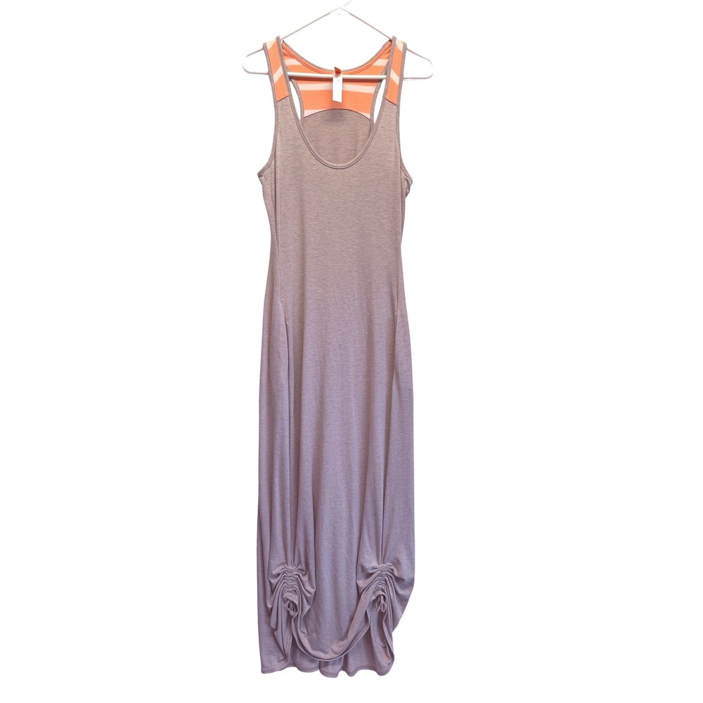 Lucy Lavender Maxi Dress with Orange Strappy Back